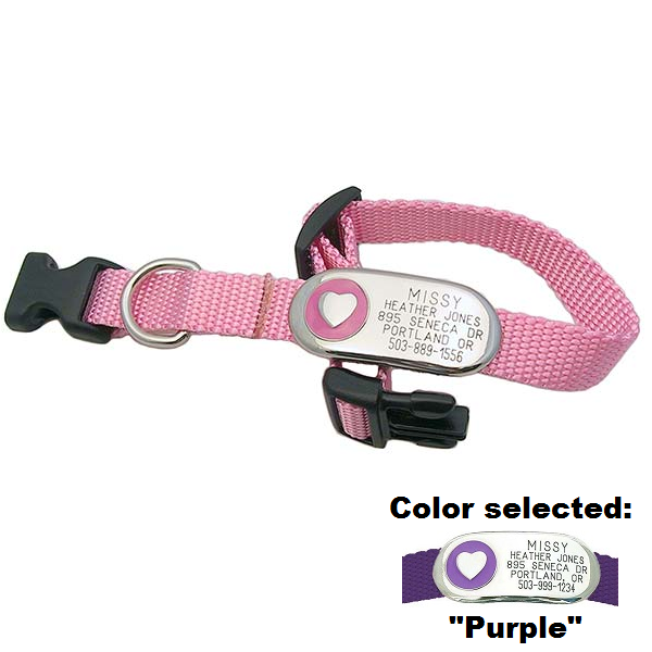 Jewelry ID Collar - Heart, - Lucky Pet